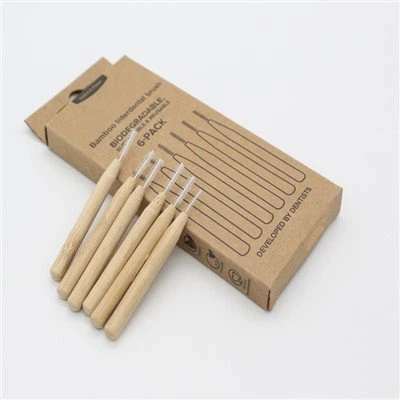 Ympäristöystävällinen orgaaninen bambusta valmistettu hammasväliharja